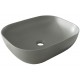 Νιπτήρας Μπάνιου Γκρι Ματ Πορσελάνης Ceramita Encore 50 Grey 50x40x14,5 εκ. Τετραγωνισμένος Επικαθήμενος χωρίς Υπερχείλιση και χωρίς Οπή για Βρύση